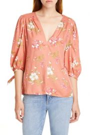 Lita Floral Tie Sleeve Silk Blend Blouse at Nordstrom Rack