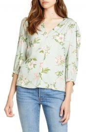 Lita Floral Tie Sleeve Silk Blend Blouse at Nordstrom