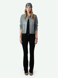 Litchi Leather Jacket jacket grey women ZadigampVoltaire at Zadig & Voltaire