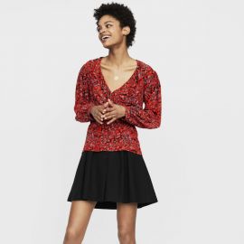 Lito Ruffled Wrap Top at Maje