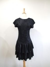 Little Black Dress Vintage 80s Lace Party Dress at Etsy