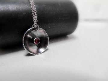 LittleHillJewelry Oxidized Silver Ruby Pendant Necklace at Etsy