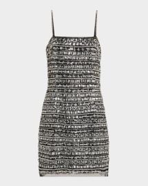 Liv Foster Ember Square Neck Bead Sequin Mini Dress at Neiman Marcus