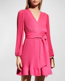 Liv Pleated Fit-&-Flare Dress at Neiman Marcus