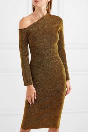 Liva cold-shoulder stretch-Lurex dress at Net A Porter