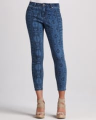 Liverpool Abby-Skinny Aztec-Print Cropped Jeans at Neiman Marcus