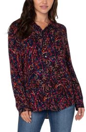 Liverpool Button Up Woven Blouse at Tandy Wear