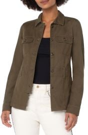 Liverpool Los Angeles Military Jacket in Olive Grove  at Nordstrom