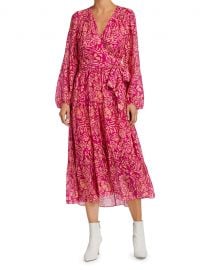 Liza Floral Print Silk Midi Wrap Dress at Saks Fifth Avenue