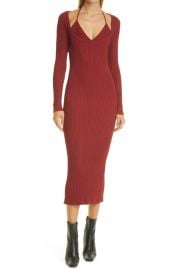 Liza Scoop Neck Long Sleeve Compact Rib Sweater Dress at Nordstrom