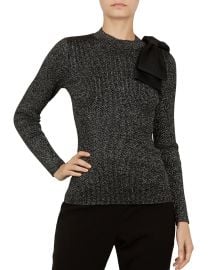 Lizziia Bow-Detail Metallic Sweater at Bloomingdales