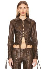 Loba Amantilla Faux Leather Jacket In Brown at Revolve