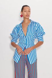 Loch Poplin Tie Back Button Up Shirt at Nordstrom