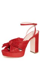 Loeffler Randall Natalia Platform Pleated Bow Sandals at Shopbop