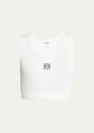 Loewe Anagram Logo Ribbed Crop Tank Top at Bergdorf Goodman