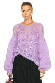 Loewe Anagram Sweater in Parma Violet FWRD at FWRD