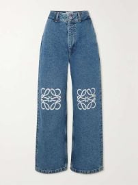 Loewe Anagram appliqu d high rise wide leg jeans at Net a Porter