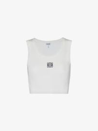 Loewe Anagram embroidered slim fit stretch cotton top at Selfridges