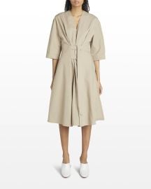 Loewe Buckle Cotton Midi Dress at Neiman Marcus