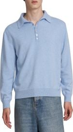 Loewe Cashmere Polo Sweater in Light Blue at Saks Fifth Avenue