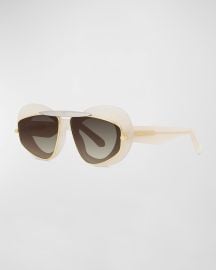 Loewe Double Frame Acetate amp Metal Cat-Eye Sunglasses at Neiman Marcus