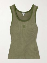 Loewe Embroidered Ribbed Silk Tank at Net a Porter