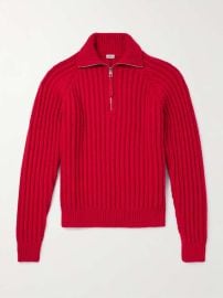 Loewe Fisherman Ribbed Wool Half Zip Sweater at Mr Porter