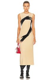 Loewe Gloves Print Dress in Beige Black FWRD at Forward