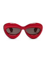 Loewe Inflated Cat Eye Sunglasses in Shiny Red Smoke FWRD at FWRD