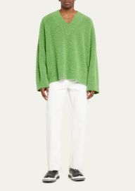 Loewe Mens Poly-Wool Textured Oversized Sweater - at Bergdorf Goodman