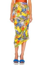 Loewe Parrots Mesh Skirt in Orange Blue Yellow FWRD at FWRD