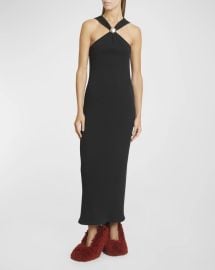 Loewe Ribbed Halter Dress with Anagram Detail at Neiman Marcus