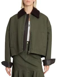Loewe Shearling Leather Trimmed Workwear Jacket at Saks Fifth Avenue