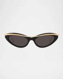 Loewe Signature Acetate Metal Cat Eye Sunglasses at Neiman Marcus