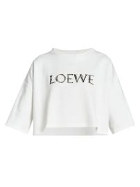 Loewe x Paula s Ibiza Raffia Logo Crop T shirt at Saks Fifth Avenue