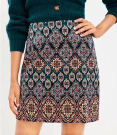 Loft Brushed Corduroy Shift Skirt in Teal Shadow at Loft