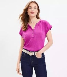 Loft Dolman Henley in Purple Clover at Loft