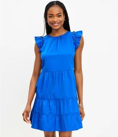 Loft Flutter Sleeve Tiered Swing Dress at Loft