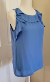 Loft Outlet Shirt Womens XS Light Blue sleeveless Ruffles Tank Top eBay at eBay