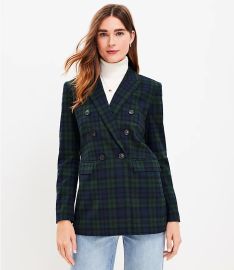 Loft Plaid Brushed Flannel Double Breasted Blazer at Loft