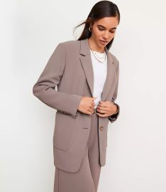 Loft Versa Crepe Drape Oversized Blazer in Brown Malt at Loft
