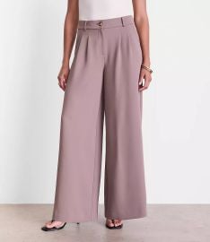 Loft Versa Crepe Drape Palazzo Pant in Brown Malt at Loft