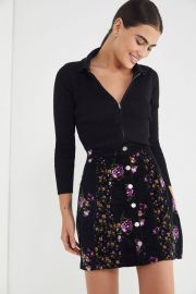 Logan Floral Button-Front Skirt at Urban Outfitters