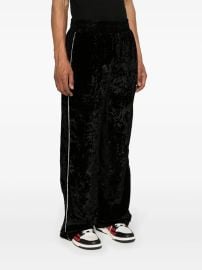 Logo Appliqu d Crushed Velvet Track Pants at Farfetch