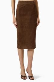 Logo Crop Top in Suede at Armani