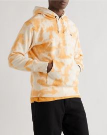 Logo-Embroidered Tie-dyed Hoodie in Orange by Champion at Mr Porter