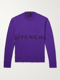 Logo-Flocked Wool Sweater at Mr Porter