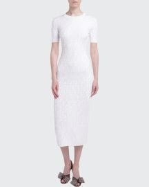 Logo-Jacquard 1/2-Sleeve Bodycon Dress at Bergdorf Goodman