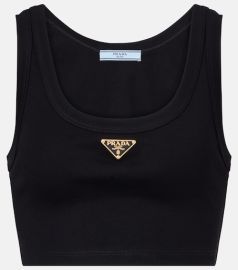 Logo cotton crop top at Mytheresa