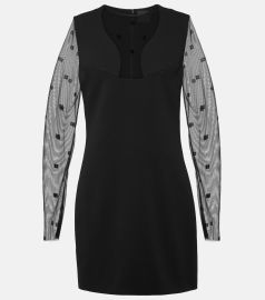 Logo embroidered mesh and jersey minidress in black - Givenchy at Mytheresa